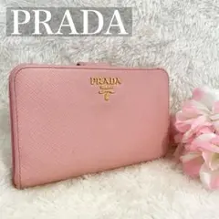 【大人気】PRADA 折り財布 オールレザー ピンク