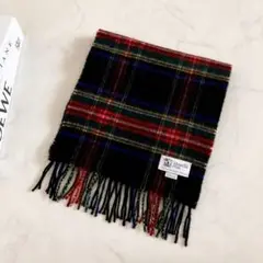 美品 Johnstons ジョンストンズ マフラー ブラックスチュワート
