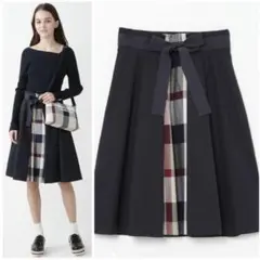 *美品* ブルーレーベルクレストブリッジコンパクトツイルスカート 36
