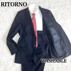 洗える ✨ リトルノ スーツ セットアップ ビジネス 通勤 ネイビー 洋服の青山