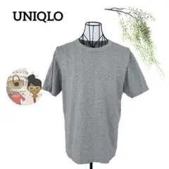 ユニクロ/Tシャツ 半袖 グレー クルーネック M 美品　コットン100%