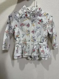 プティマイン　花柄　ホワイトアウター 80cm