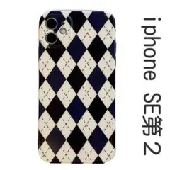 新品■iPhone7/8/SE第２世代 ソフトケース　格子柄