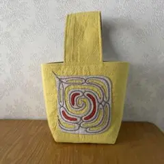 アイヌ刺繍　ワンハンドルミニトート【カパラミプ8】