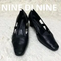NINE DI NINE レザー パンプス ブラック 冠婚葬祭