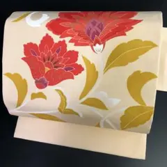 【着】7719a 九寸名古屋帯 更紗花唐草