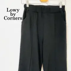 Lowy by Corners フレア パンツ スリット入り 黒 サイズL