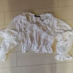 HeaterフリルクロスシャーリングBL