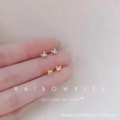 【ラスト1品‼️】RAIBOW KISS　包装未開封商品　銀色　クマ　ピアス