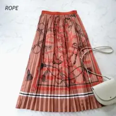 ROPE　大人綺麗　ヴィンテージスカーフ柄プリーツスカート