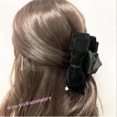 ベロアリボン　バンスクリップ