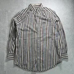 【美品】chaps 90s チャップス 長袖 シャツ ストライプ グレー L