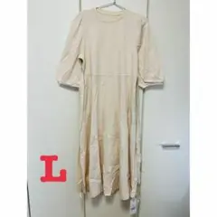 新品　セゾンドパピヨン　2WayTシャツワンピース　アイボリー　L