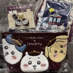 ちいかわ 阪急電車 サガラ刺繍ポーチ ポーチ ちいかわ 阪急電車なサガラ刺繍ポーチ | ちいかわマーケット