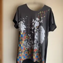 scolar 半袖チュニック 黒グレー
