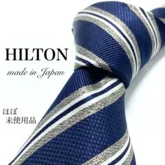 【極美品】HILTON ネクタイ 新品同様 ストライプ 国産品 フォーマル