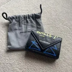 【ジャンク品として激安】バレンシアガ　三つ折り財布 黒　グラフィティー ペーパー ジャンク品として激安】バレンシアガ 三つ折り財布 黒 グラフィ