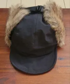 WORKMAN　ファー付き黒フライトキャップ