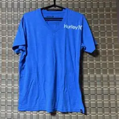 Hurley VネックTシャツ M 青