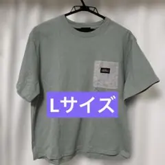 ディッキーズ　レディース　Tシャツ　Lサイズ　モスグリーン　胸ポケット付き