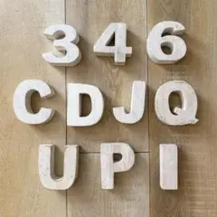 木製文字セット 346 CDJQ UPI　テーブルナンバー　インテリア