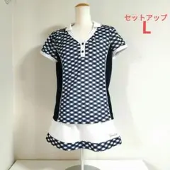 パラディーゾ♡上下セット♡シャツ/スコートスカート♡L　テニス/スポーツ/ウェア