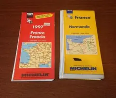 【フランス土産】1997年 フランス道路地図 & ノルマンディー地図