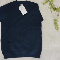✨️【新品】TAKEO KIKUCHIダークブルー クルーネック ニット　S✨️