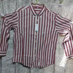 ストライプ ボタンダウンシャツ L.L.L　トップバリュー胸囲104〜112