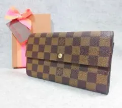 【美品/送料無料】ルイヴィトン ダミエ ポルトフォイユ・サラ長財布
