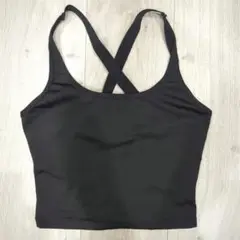 【美品】ヨガウェア スポーツブラ XS パットなし バッククロス 黒 レディース