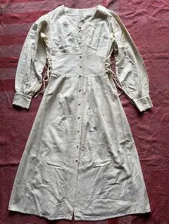 新品未使用　PUR 池田泉　laceup tuck onepiece 花染め