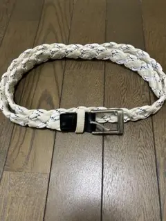 ★PPFM★編み込みデザイン ロープベルト（ホワイト ベージュ）