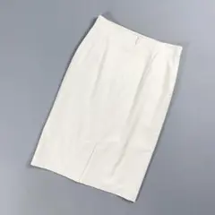 美品 DAKS タイトスカート 光沢感 ホワイト サイズ42*CD200