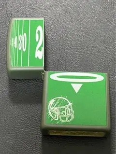 zippo アメフト 前面加工 外側ケース アウター カーキ 2015年製