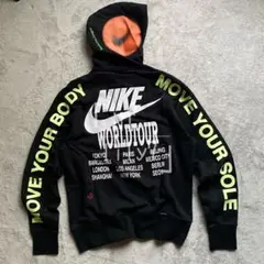 NIKE ワールドツアー パーカー スウェット ロゴ 刺繍 ブラック ホワイト