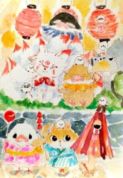 なんかよーかい？なつまつりん　8/9 14（原画）ポストカードのみ