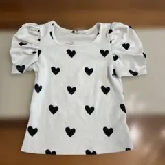 SHEIN ハート柄 パフスリーブ トップス 7Y