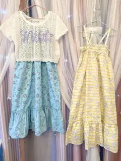 マザウェイズ＊3点セット⭐︎サマードレス2枚＆ショートTシャツ⭐︎130・140㎝