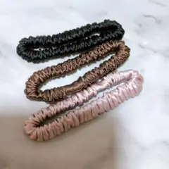 シルク ヘアゴム シュシュ 髪ゴム シルクゴム 跡がつかない SILK100%