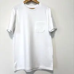 ナノユニバース　メンズ　半袖 Tシャツ ポケット　カジュアル　無地　ホワイト　S