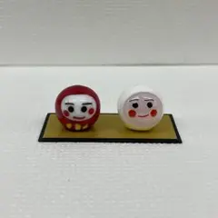 ガラス細工　紅白だるまセット（台紙付）