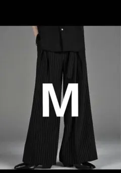 two tuck belt hakama wide slacks ブラック系 M