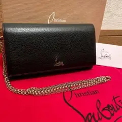 クリスチャンルブタン ルブタン チェーンウォレット 長財布 ブドワール レザー