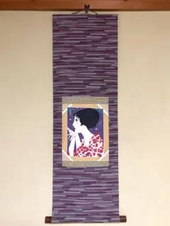 掛軸 竹下夢二 舞姫 木箱 工芸 夢二郷土美術館監修 美人画 掛軸 竹下夢二 舞姫 木箱 工芸 夢二郷土美術館監修 美人画 書