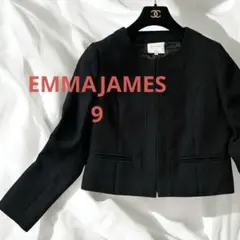 EMMAJAMESエマジェイムズブラック黒ノーカラージャケット9