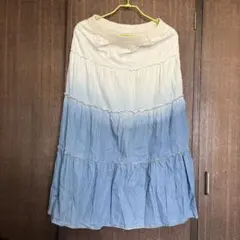 【値下げ中】デニム スカート マキシ グラデーション Mサイズ
