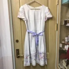 お値下げ♡デビュードフィオレ　花柄＆ストライプワンピース（ラベンダー）♡