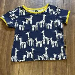 Smafolk スマフォルク　キリン柄 Tシャツ 68cm ネイビー