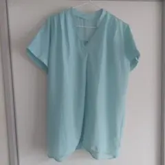 水色 Vネック 半袖チュニックM grove